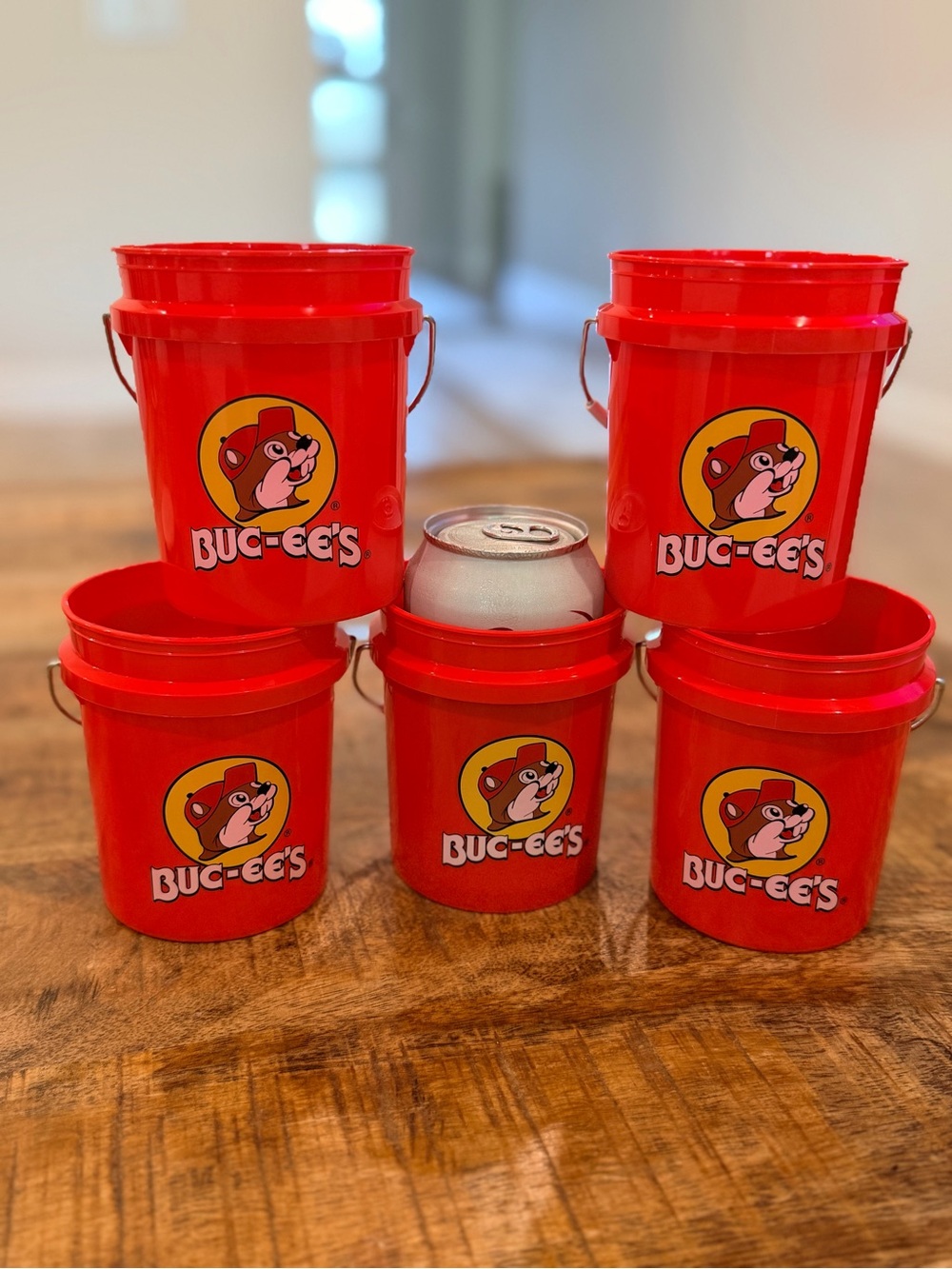 Buc-ee's Red Mini Buckets - Set of 5